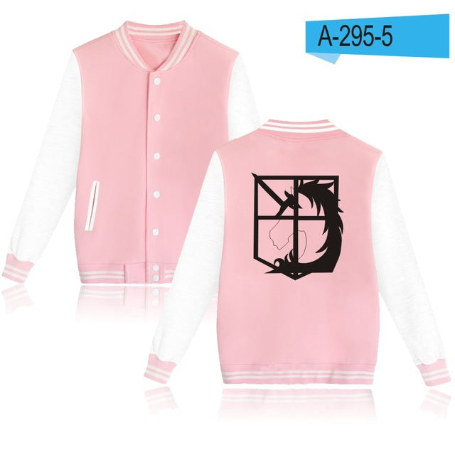 BTS Attack On Titans Baseball Jacket Hoodies And Sweatshirt For Couples Funny Anime Capless Hoodies Men Cartoon Jacket Clothes