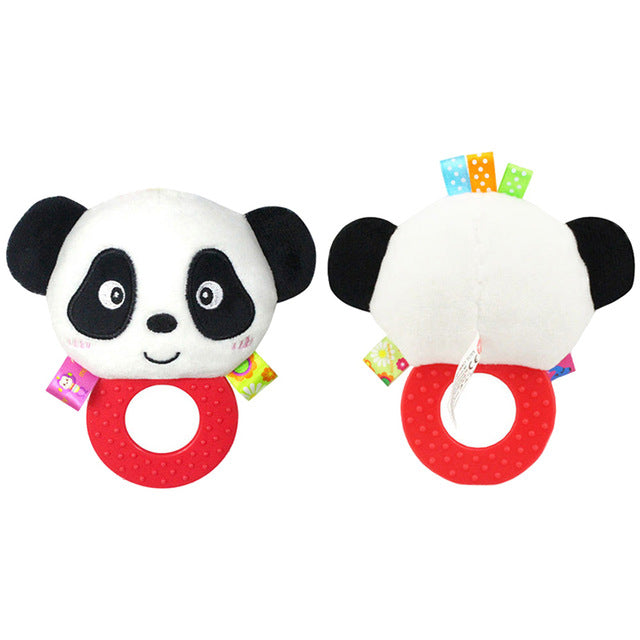 1pc Baby Teethers With Rattle Cartoon Doll Plush Toys Silicone Food Grade Teethers Children Hanging Toys