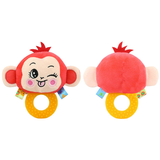 1pc Baby Teethers With Rattle Cartoon Doll Plush Toys Silicone Food Grade Teethers Children Hanging Toys