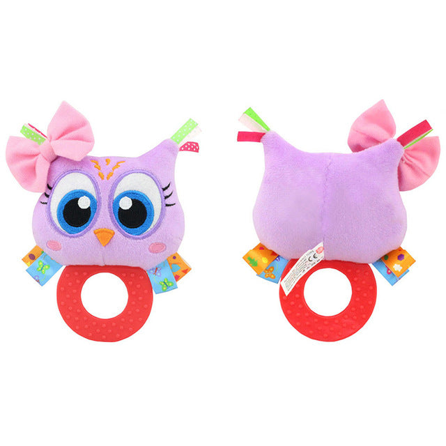 1pc Baby Teethers With Rattle Cartoon Doll Plush Toys Silicone Food Grade Teethers Children Hanging Toys