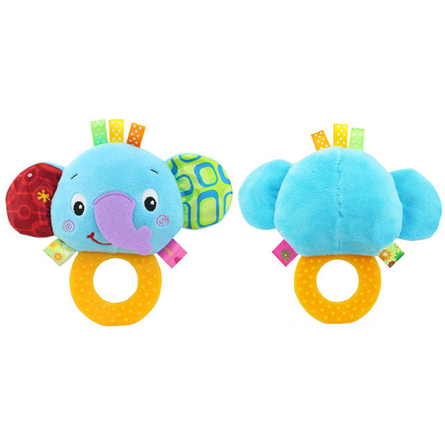 1pc Baby Teethers With Rattle Cartoon Doll Plush Toys Silicone Food Grade Teethers Children Hanging Toys