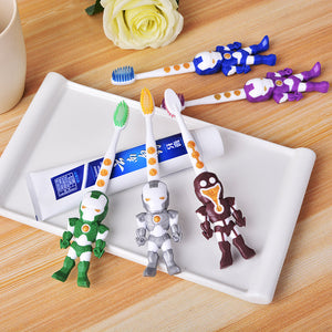 2Pcs Children Cute Cartoon Ironman Toothbrush Teeth Protective Toothbrushes Baby Dental Care Deciduous ToothBrush