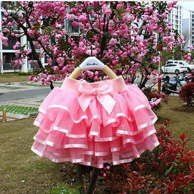 Girls tutu skirts baby ballerina skirt childrens chiffon fluffy pettiskirts kids Hallowmas casual candy color skirt