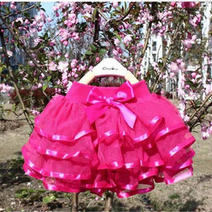 Girls tutu skirts baby ballerina skirt childrens chiffon fluffy pettiskirts kids Hallowmas casual candy color skirt